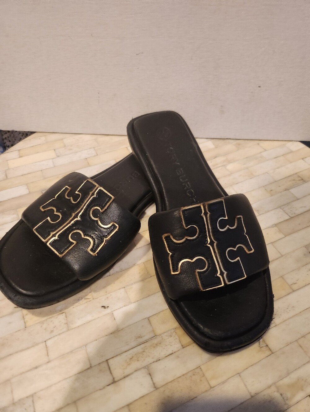 Tory Burch Double T Sport Slides size 6.5